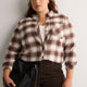 Plaid Flannel Buttoned-Down Tunic Shirt