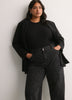 Printed Black High-Rise Barrel-Leg Jeans - d/C jeans
