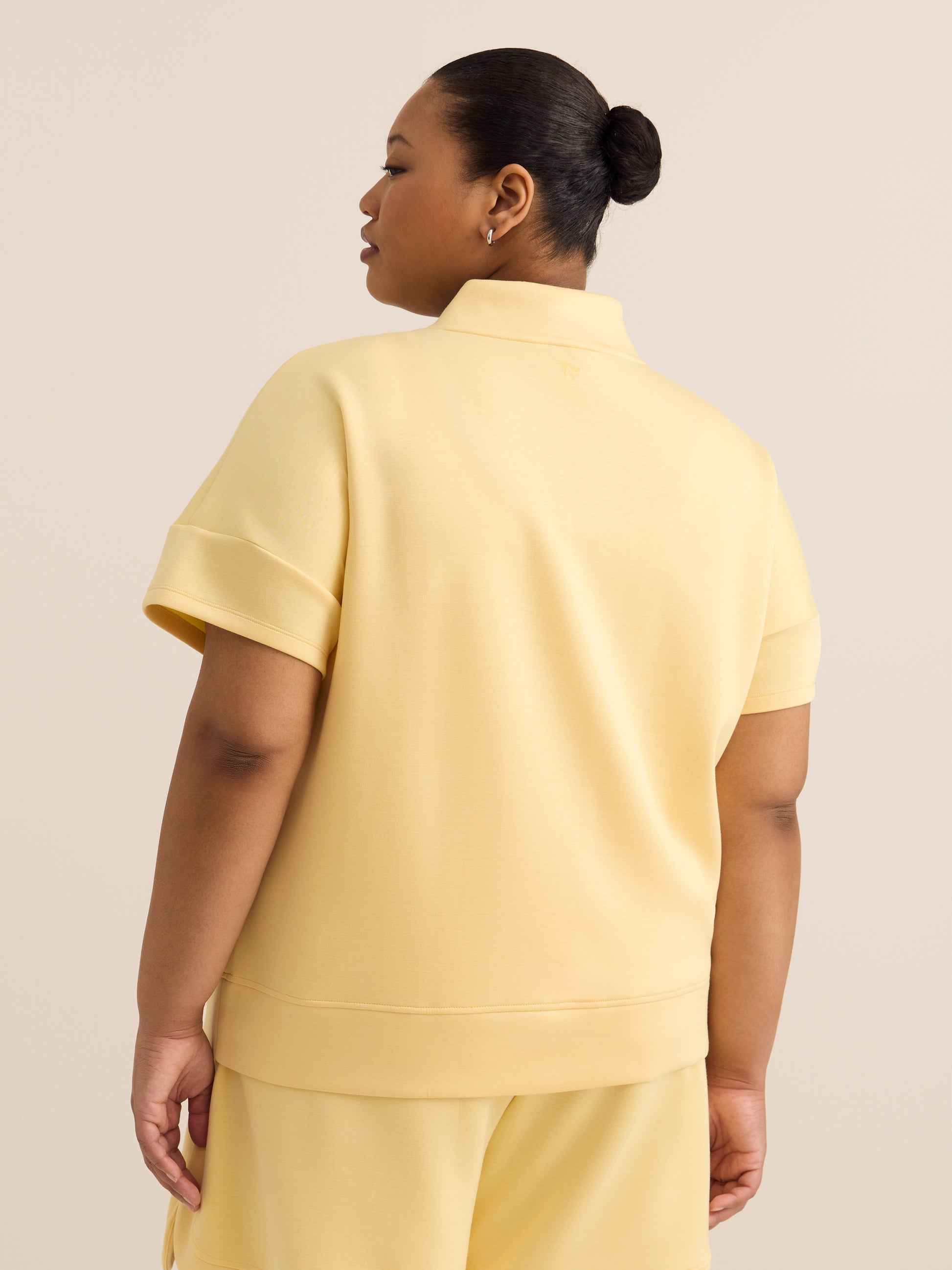Responsible, Half-Zip High-Neck Cap-Sleeve Sweatshirt - Active Zone