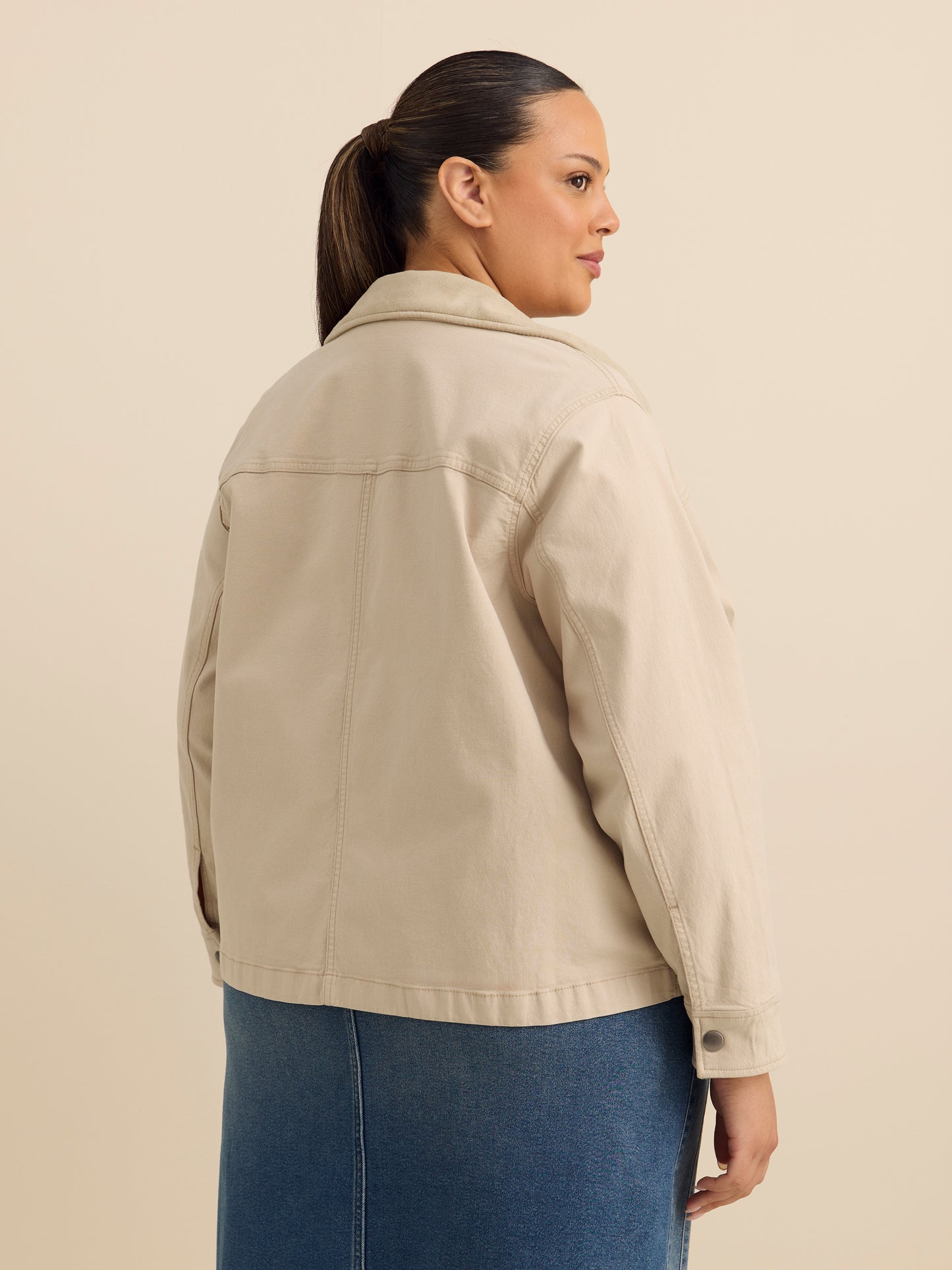 Veste utilitaire en coton délavé