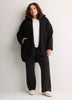 Long Hooded Mock-Neck Sherpa Jacket - Active Zone