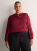 Short Buttoned-Down Elastic-Waist Blouse
