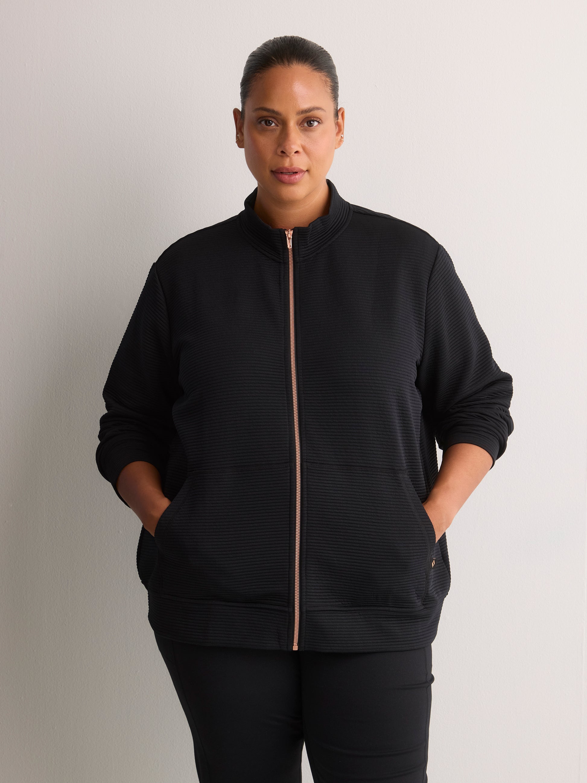 Go Walk Everywhere Ribbed Knit Jacket - Skechers
