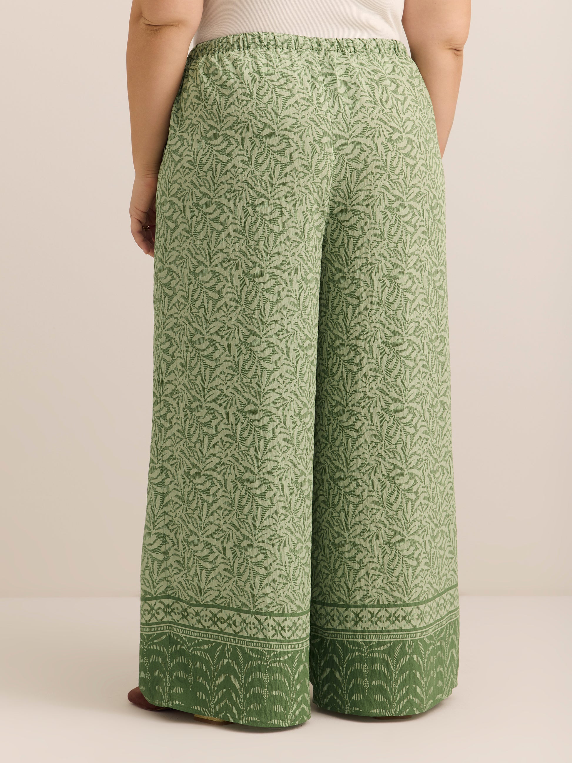 Palazzo-Leg Pant with Elastic Waistband