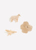 Assorted Golden Brooches with Pearls, Set of 3