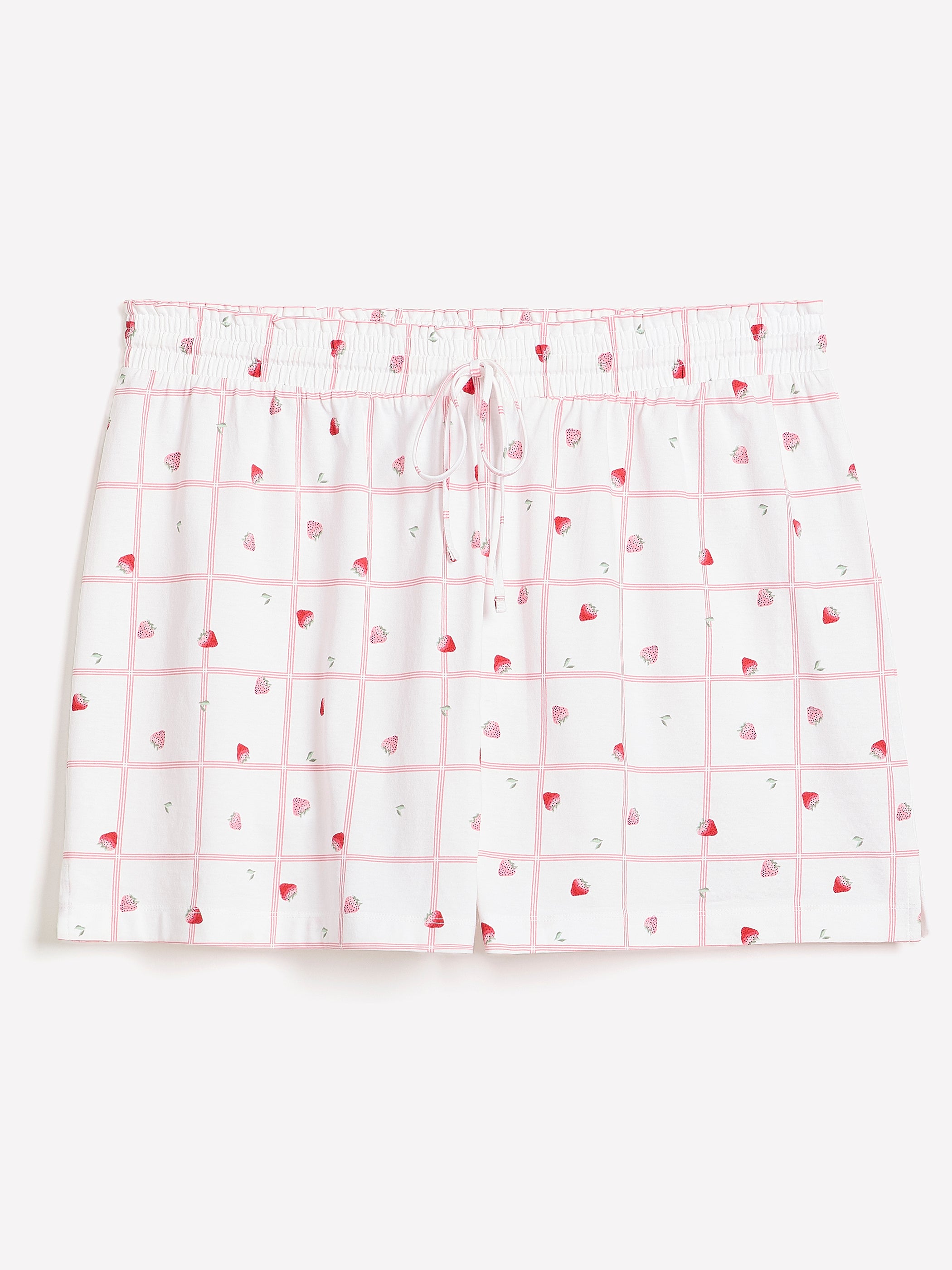 Pink Rib Tank Top and Strawberry Plaid Boxer Pyjama Set - ti Voglio