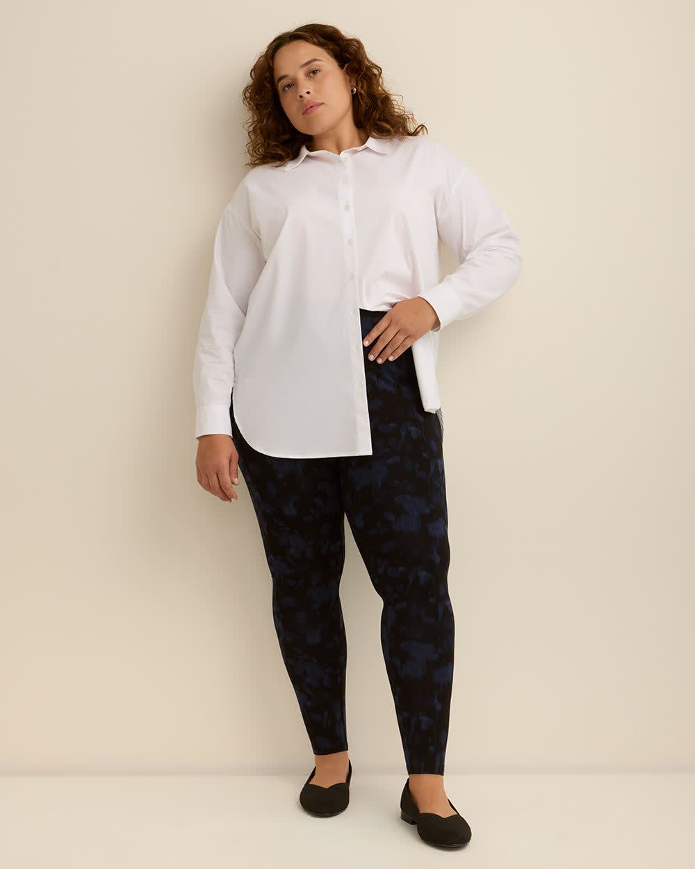 Legging tendance à  motif fleuri flou, tissu responsable