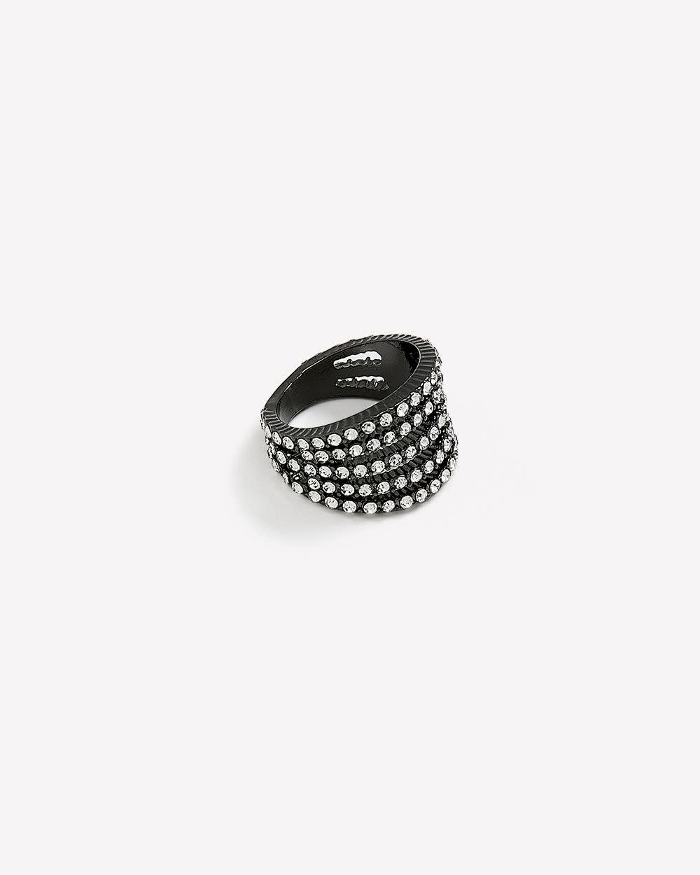 Multi-Layer Black Rhinestone Ring for Women, Elegant Jewelry – Penningtons