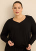 Black Rib Henley Neck Pyjama Top - ti Voglio