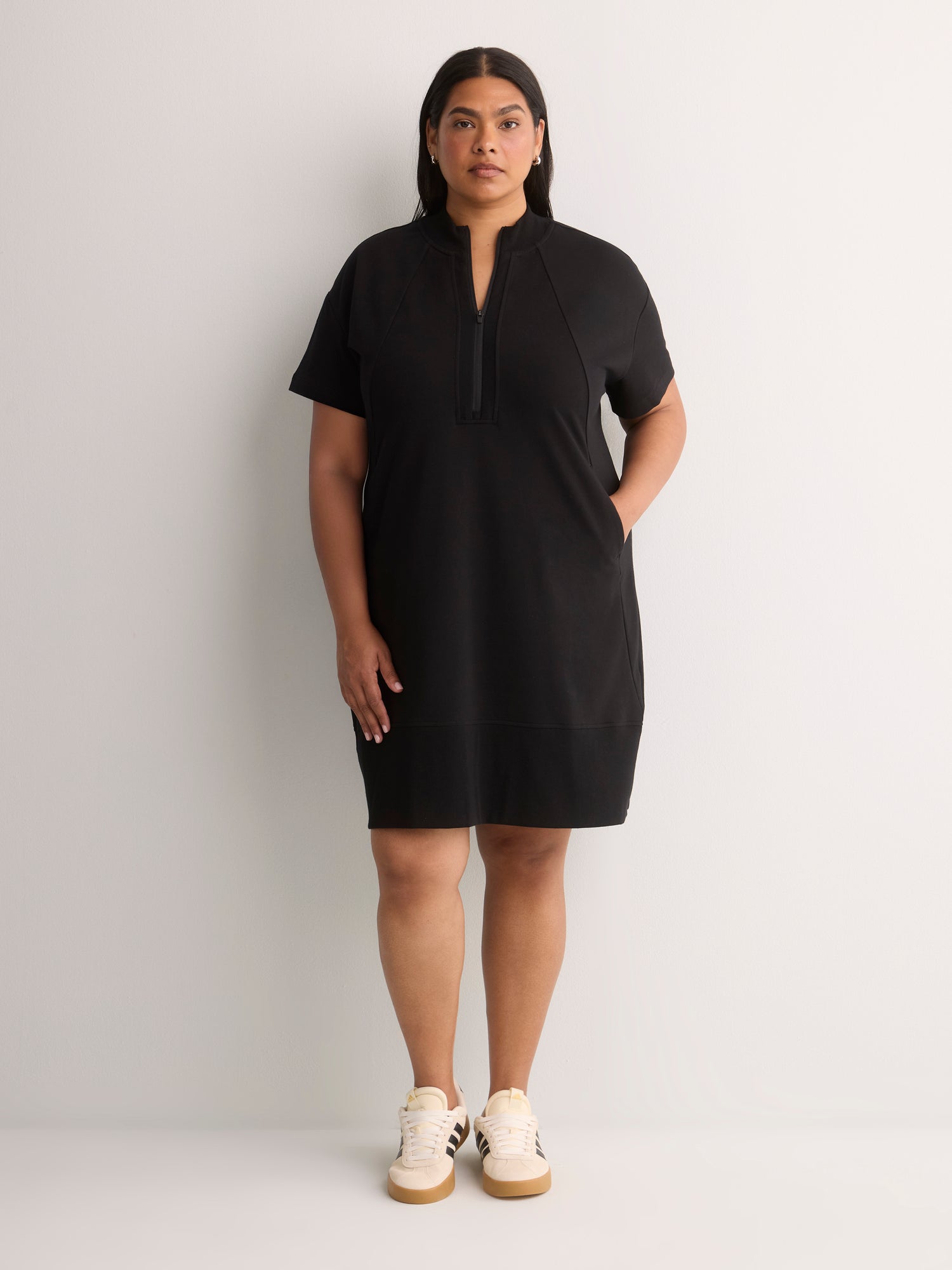 Short-Sleeve Mock-Neck Dress - Active Zone