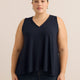 Sleeveless V-Neck Swing Top