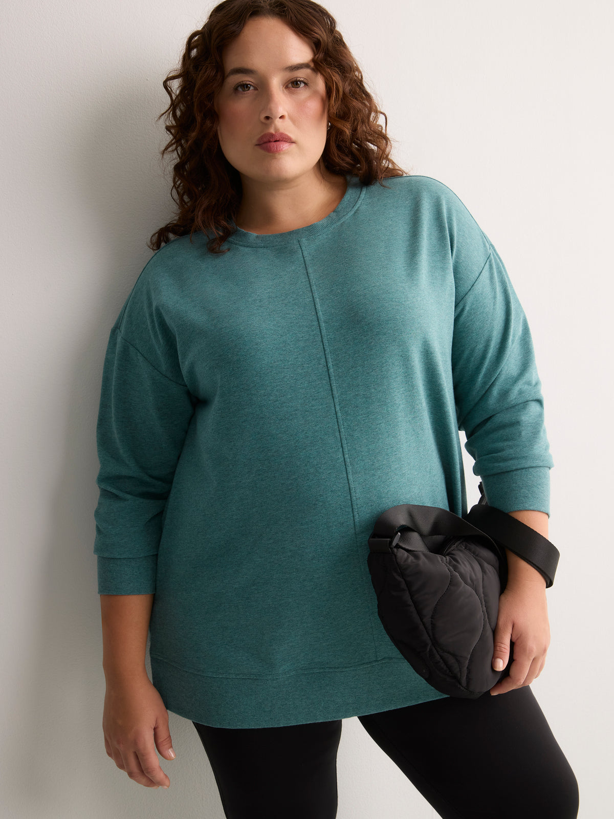 Grey French Terry Fashion Tunic Sweatshirt - Active Zone