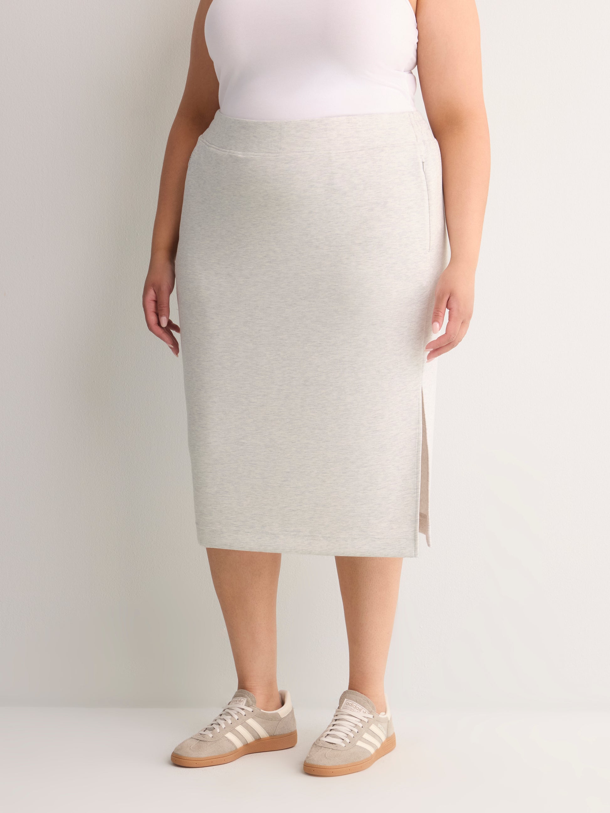 Heather Grey Pull-On Long Skirt - Active Zone