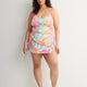 Floral High-Waisted Skirted Swim Brief - Bleu by Rod Beattie