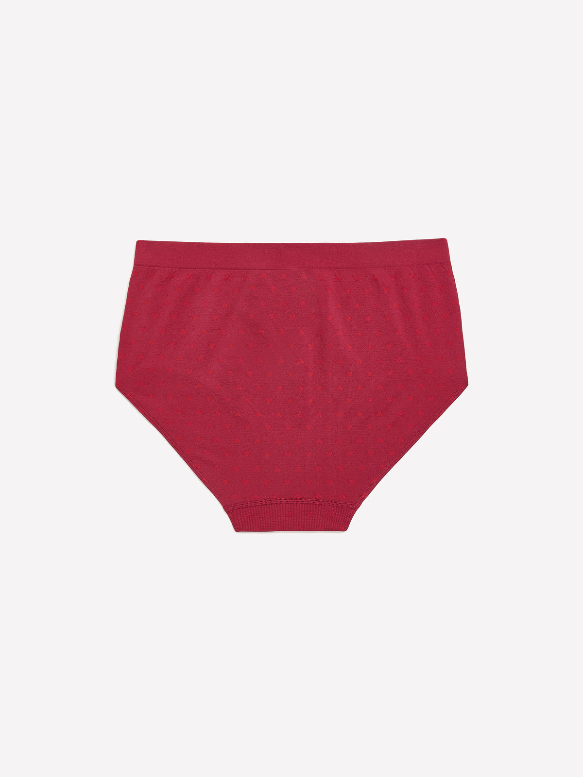 Red Heart-Print Seamless Full Brief - tiVOGLIO