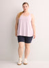 Textured Striped Swing Tank Top with Racerback Fooler - Active Zone