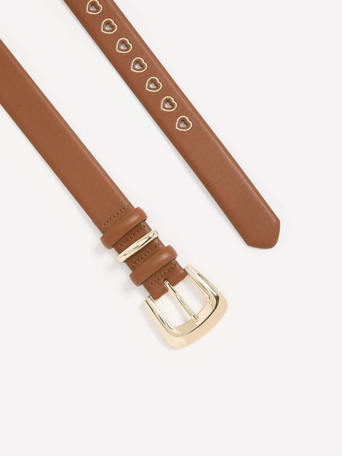 Denim Belt with Heart-Shaped Eyelets