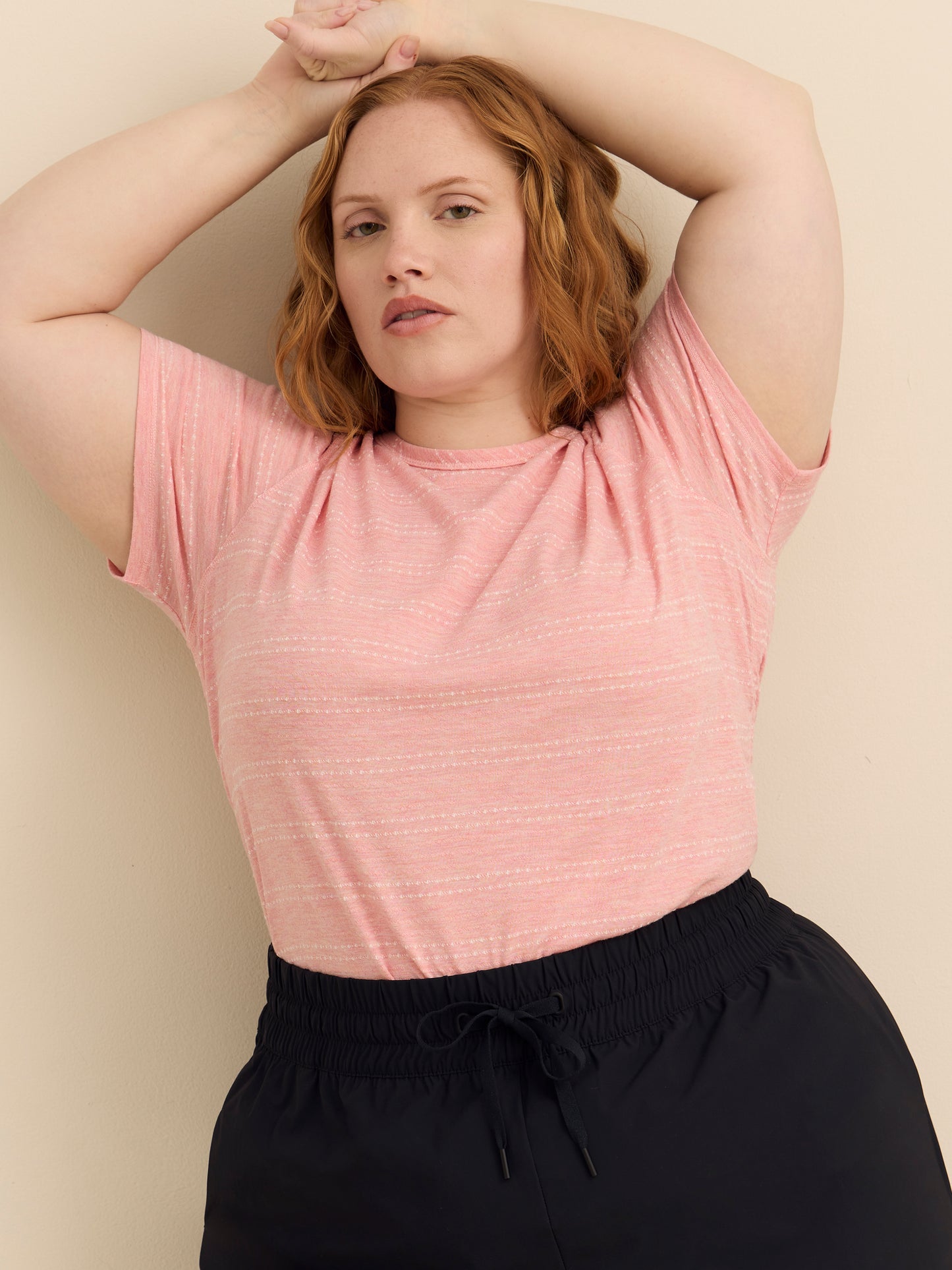 Crew-Neck T-Shirt with Side Shirring Detail - Active Zone