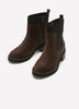 Wide Width, Brown Microsuede Abelita Mid-Heel Chunky Bootie