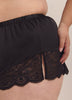 Black Sexy Satin Boxer with Lace Inserts - Déesse Collection