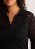 Straight-Fit Lace Polo Top