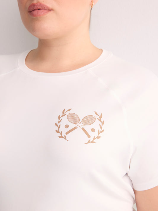 Responsible, Coloured Tennis-Print Short-Sleeve Crew Neck T-Shirt - Active Zone