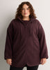Long Hooded Mock-Neck Sherpa Jacket - Active Zone
