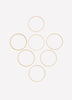 Slim Golden Textured Bangles, Set of 7