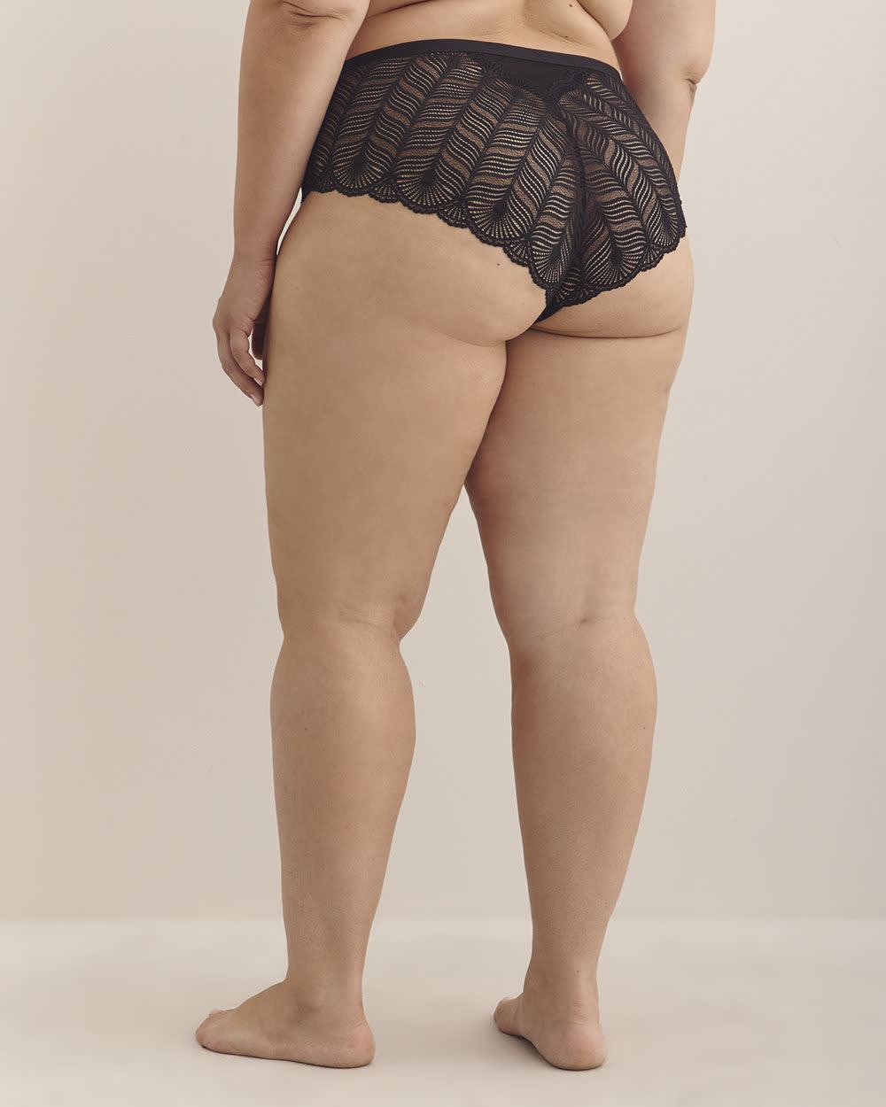 Culotte cheeky en dentelle avec devant en microfibre - Déesse Collection