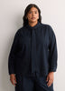 Denim Buttoned Down Shirt with Scarf Collar