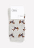Heather Grey Crew Socks with Dog Print