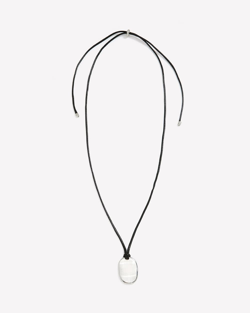 Corded Adjustable Necklace with Metal Pendant