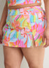 Floral High-Waisted Skirted Swim Brief - Bleu by Rod Beattie
