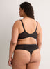 Black Unlined Underwire Double-Layer Lace Bra - Déesse Collection