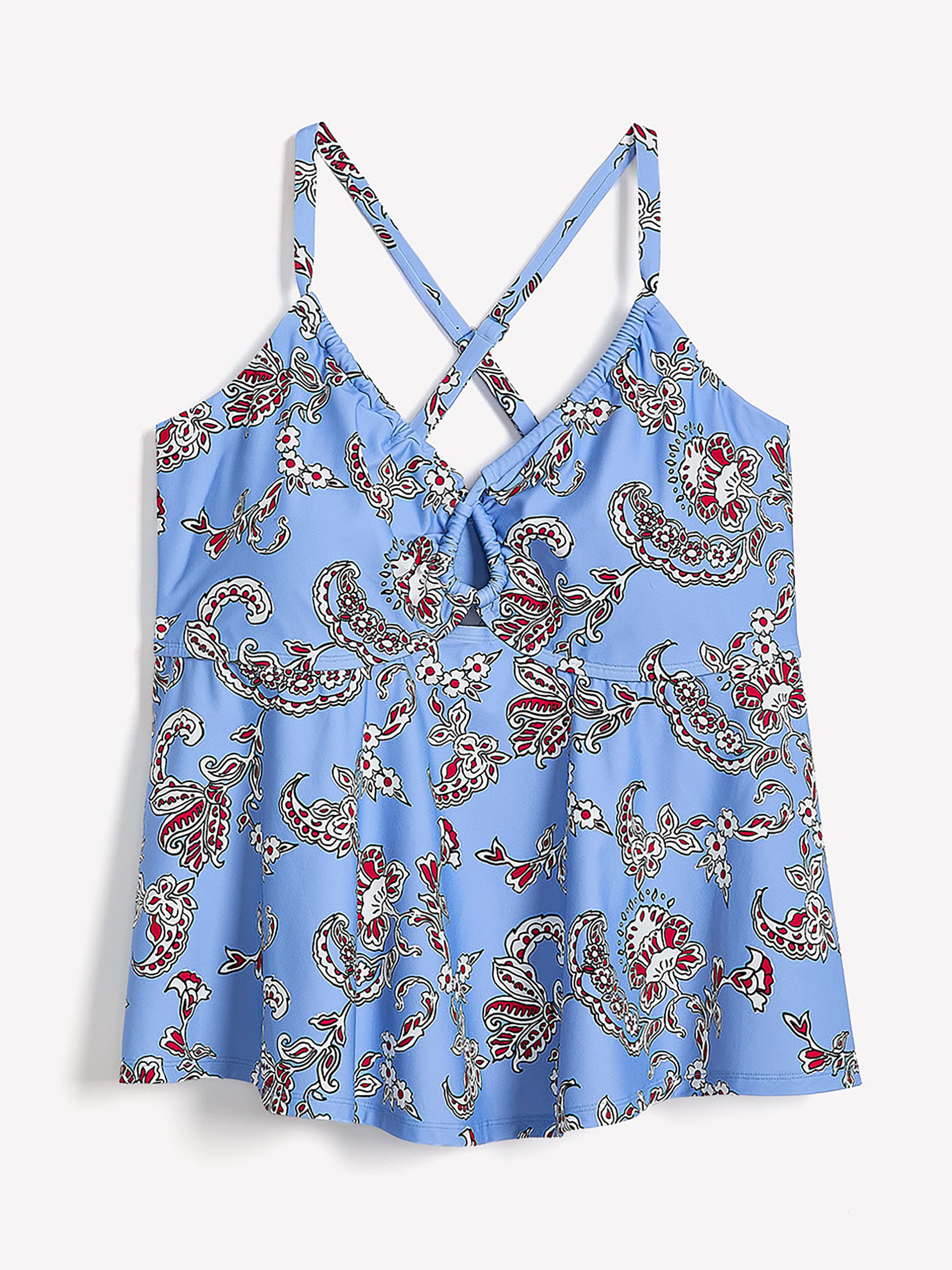 A-Line Tankini Top with Peekaboo Detail