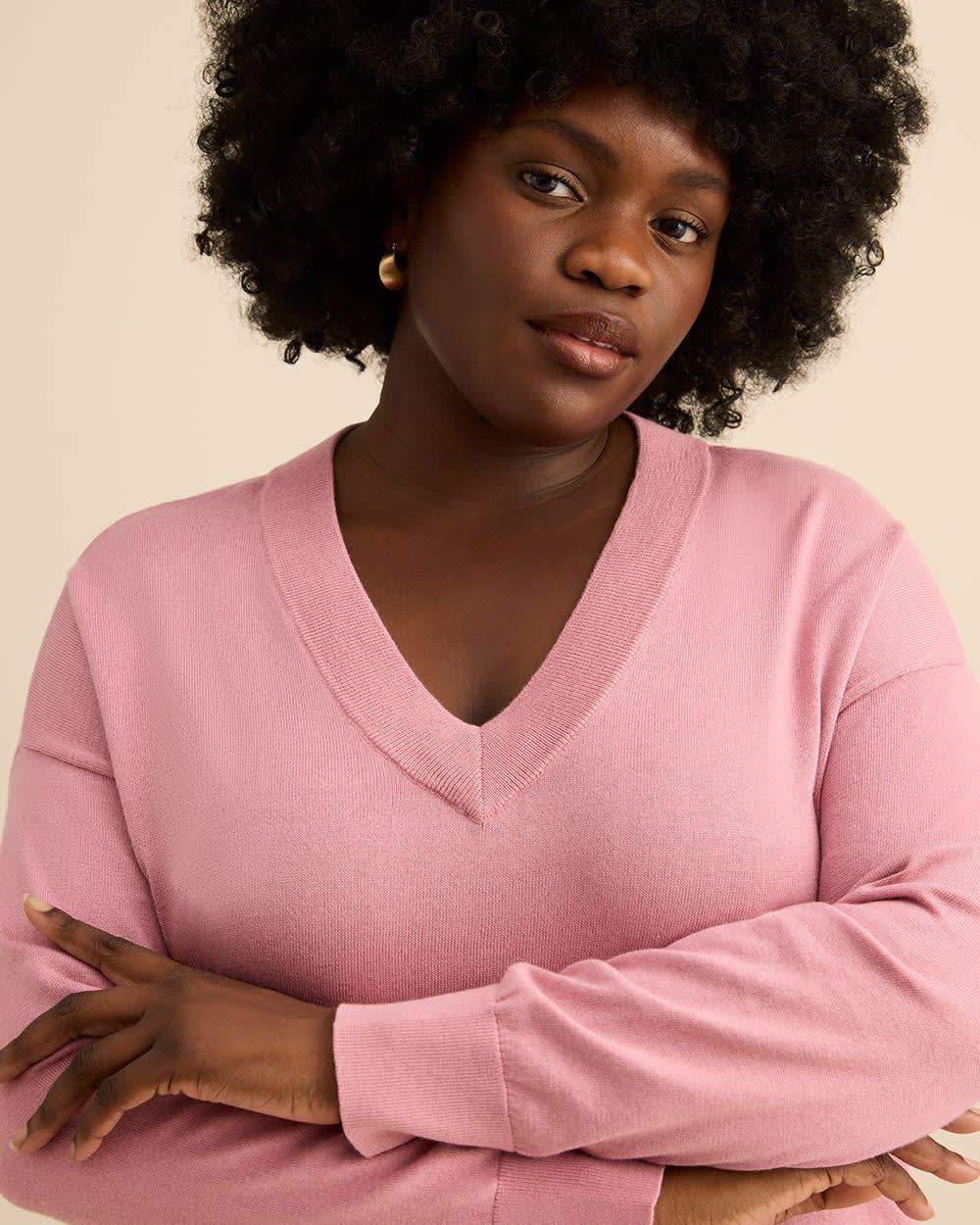 Responsible, Cotton-Blend Long-Sleeve V-Neck Sweater