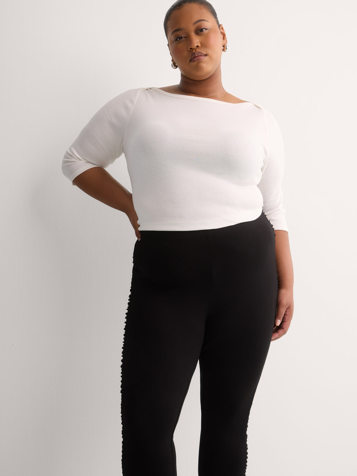 Responsible, Black Legging with Side Shirring