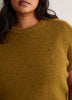 Loose Extended-Sleeve Fuzzy Yarn Short Sweater