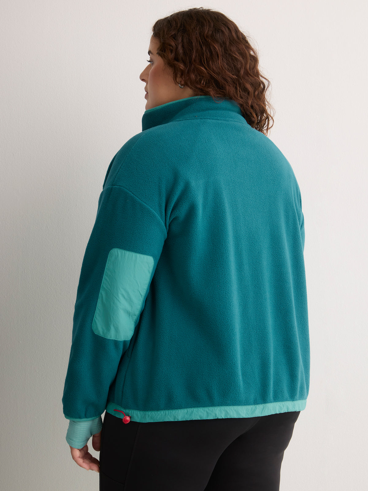 Short Polar Fleece Jacket with Contrast Trim - Active Zone