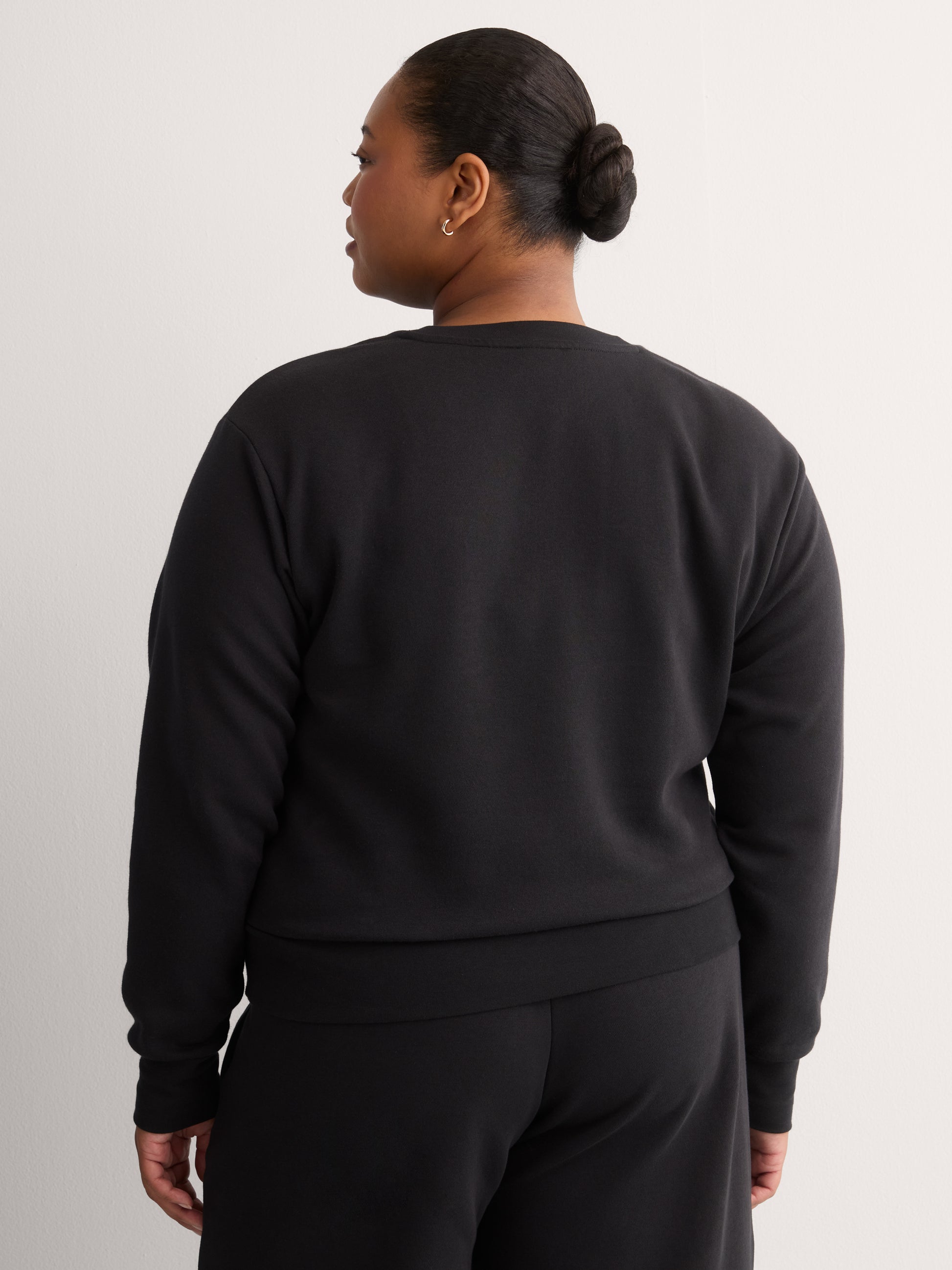 Black Feel Cozy Fleece Sweatshirt with Small Logo - adidas