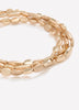 Brushed Golden Elastic Bracelets, Set of 3