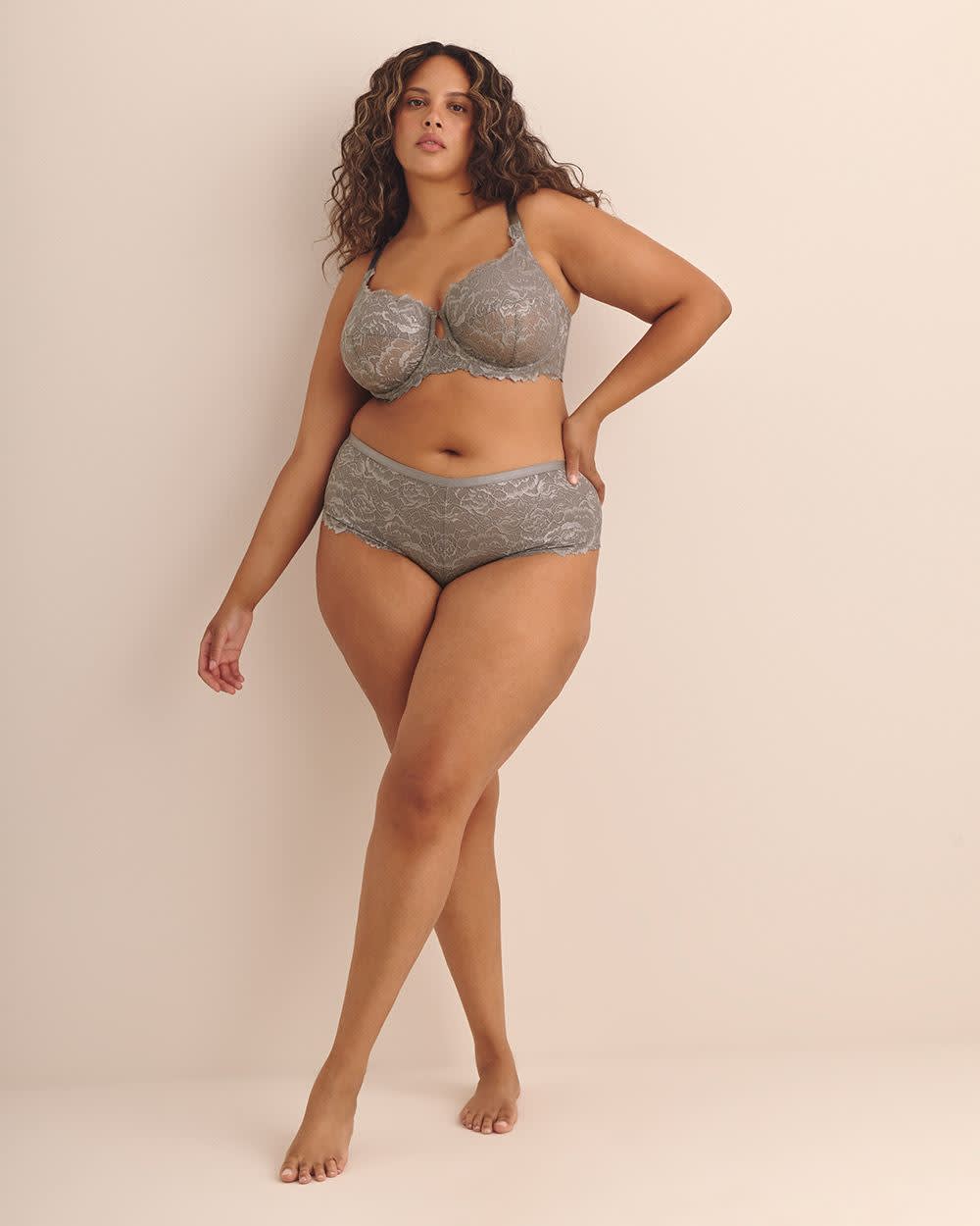 Culotte classique en dentelle métallique - Déesse Collection