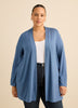 Blue Long-Sleeve Open Tunic Cardigan