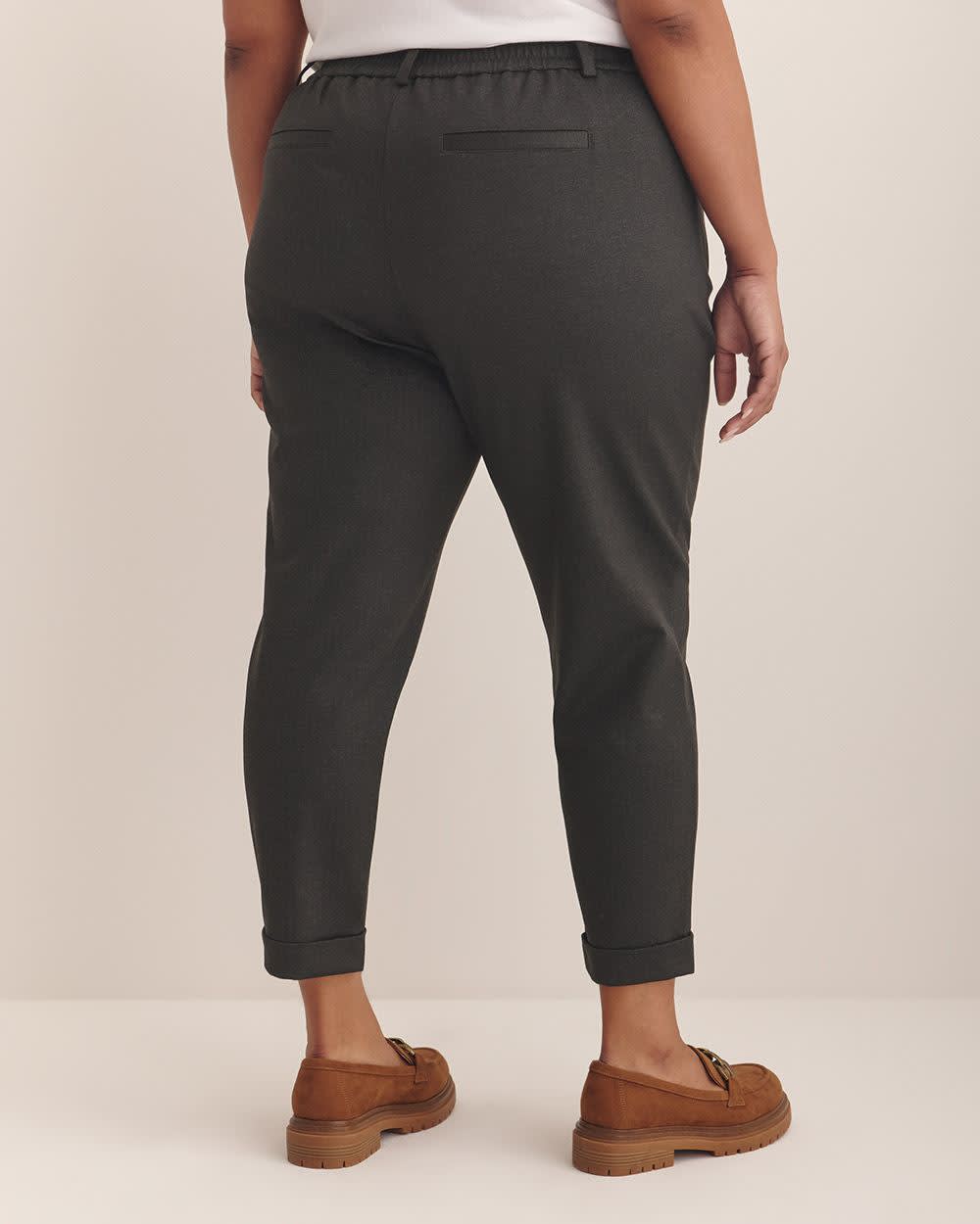 Striped Ponte de Roma Tapered-Leg Pant