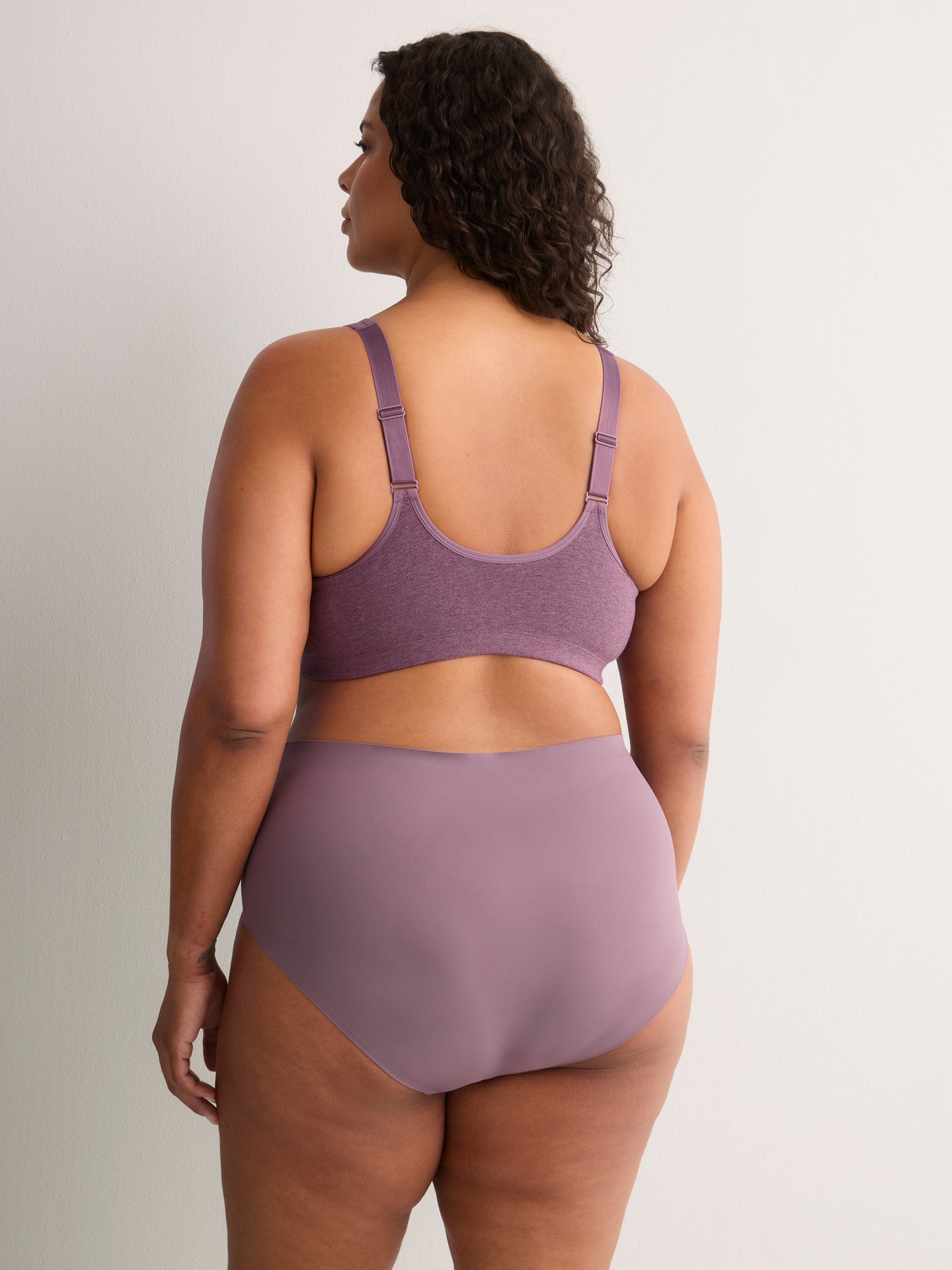 Wireless Heather Plum Front-Closure Cotton Bra - tiVOGLIO