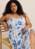 Strapless Smocked Heart Chest Maxi Dress