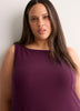 Responsible, Ribbed Sleeveless Boat Neck Swing Dress
