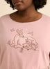 Mauve Bambi Pyjama Top with Lace Neckline - ti Voglio