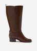 Botte haute en faux cuir Diona avec harnais à la cheville, pied large