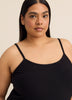 Black Sleeveless Rib Knit Fitted Long Sleepshirt - ti Voglio